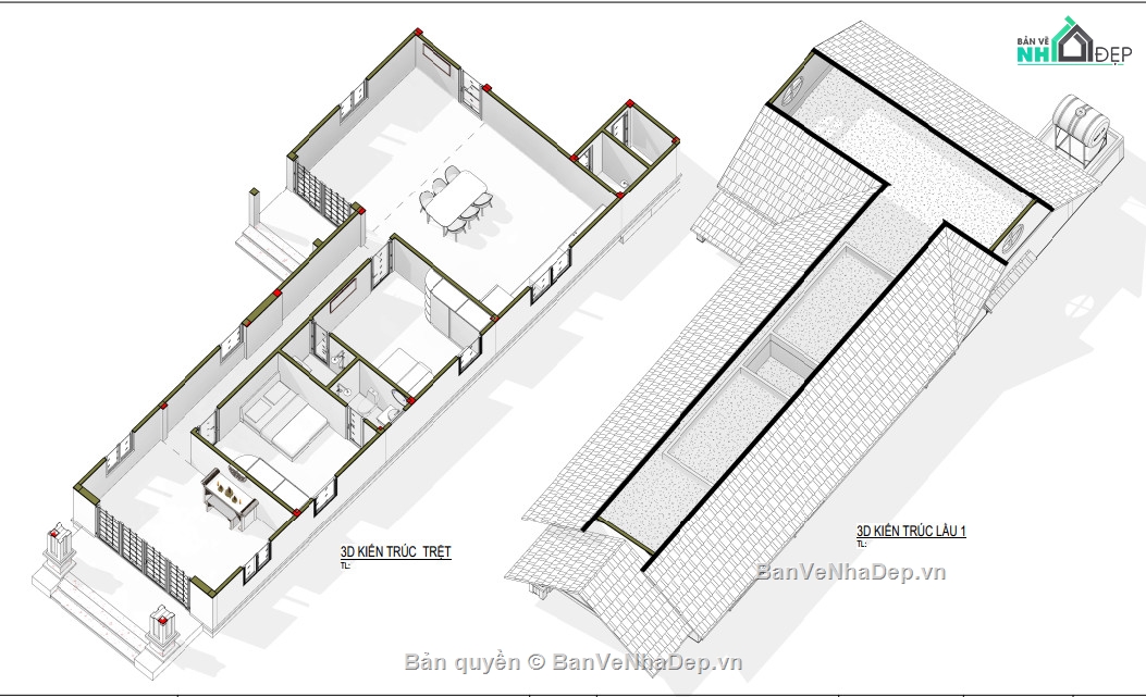 revit,nhà cấp 4,nhà cấp 4 đẹp