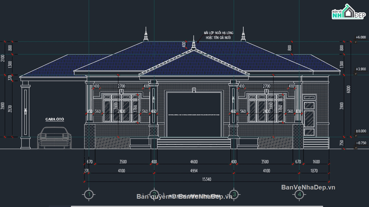 Nhà cấp 4,bản vẽ nhà cấp 4,nhà cấp 4 rộng 15m,nhà cấp 4 đẹp,phối cảnh nhà cấp 4 đẹp