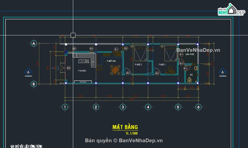 nhà cấp 4 kích thước 5 x 17m,Nhà cấp 4,Nhà 1 tầng