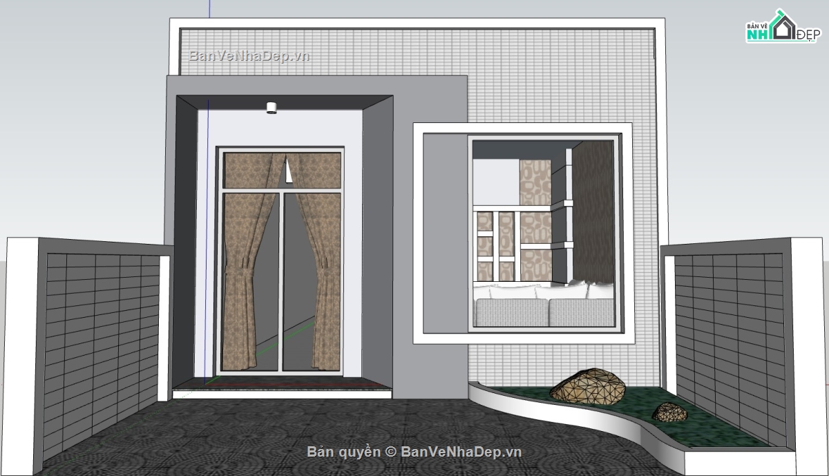 nhà 1 tầng,su nhà 1 tầng mái bằng,model su nhà 1 tầng