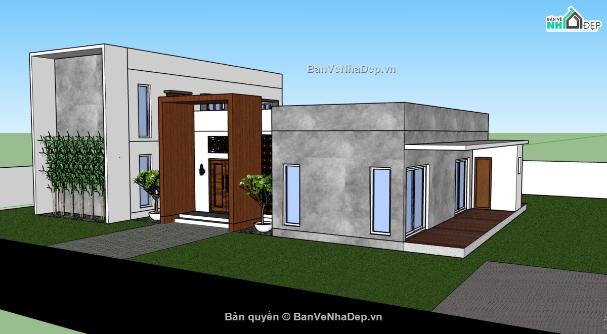 Nhà cấp 4 model su,nhà cấp 4 mái bằng,nhà cấp 4 đẹp