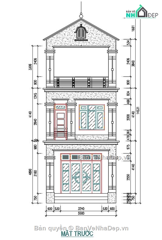 nhà phố 2 tầng 1 tum,cad nhà phố 2 tầng 1 tum,nhà phố 2 tầng 1 tum file cad,bản vẽ nhà phố 2 tầng 1 tum