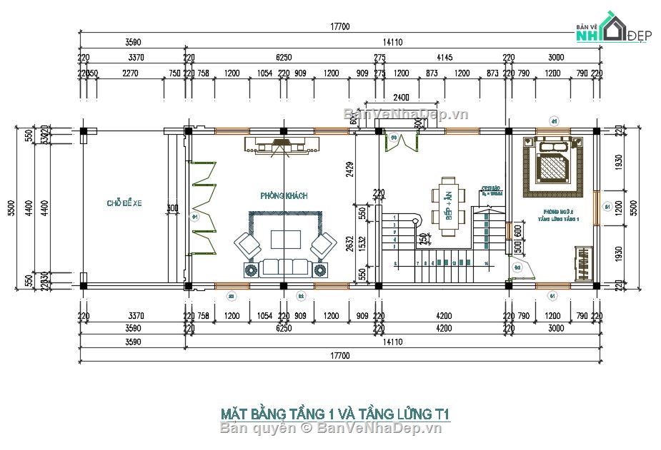 nhà phố 2 tầng 1 tum,cad nhà phố 2 tầng 1 tum,nhà phố 2 tầng 1 tum file cad,bản vẽ nhà phố 2 tầng 1 tum