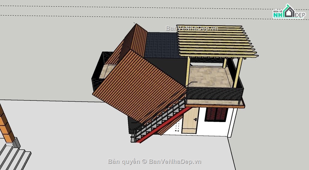 Nhà phố 2 tầng,model su nhà phố 2 tầng,sketchup nhà phố 2 tầng,nhà phố 2 tầng file su,file sketchup nhà phố 2 tầng