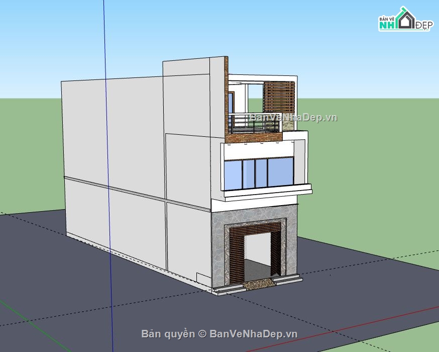 Nhà phố 2 tầng,Model su nhà phố 2 tầng,file su nhà phố 2 tầng