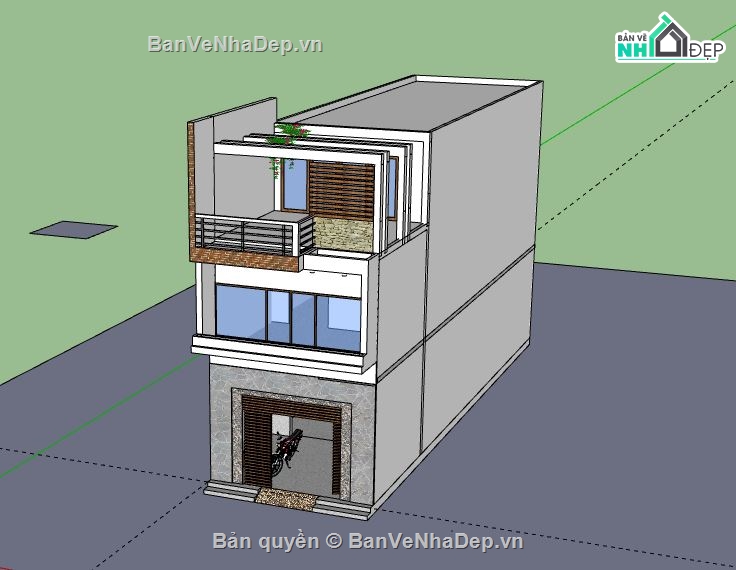 Nhà phố 2 tầng,Model su nhà phố 2 tầng,file su nhà phố 2 tầng