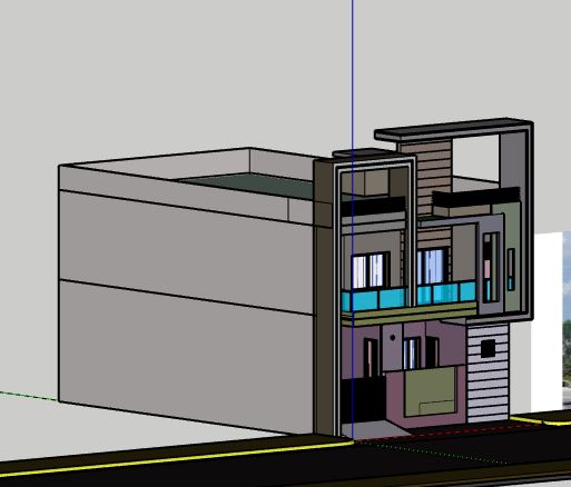 Nhà phố 2 tầng,file su nhà phố 2 tầng,sketchup nhà phố 2 tầng