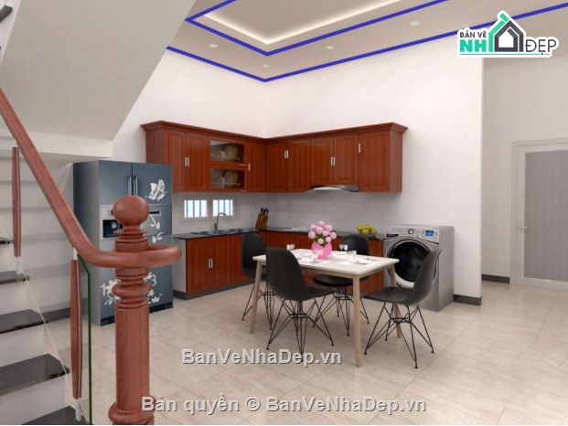 Nhà phố 2 tầng,Nhà phố 2 tầng 5x17m,nhà mái thái