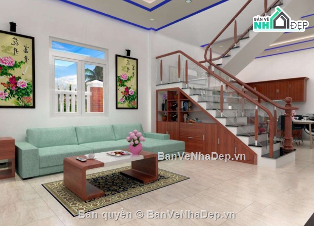 Nhà phố 2 tầng,Nhà phố 2 tầng 5x17m,nhà mái thái