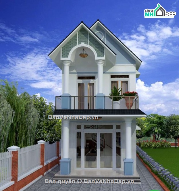 Nhà phố 2 tầng,Nhà phố 2 tầng 5x17m,nhà mái thái