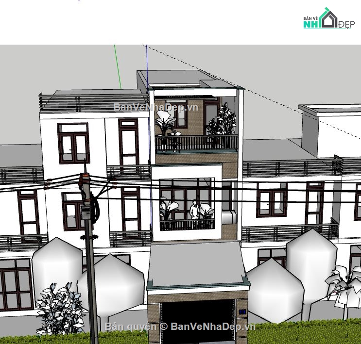 Nhà phố 3 tầng,model su nhà phố 3 tầng,file su nhà phố 3 tầng,nhà phố 3 tầng file su,file sketchup nhà phố 3 tầng