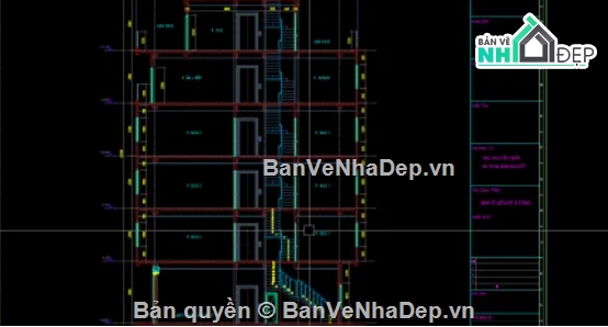 nhà phố 5 tầng,cad nhà phố 5 tầng,file cad nhà phố 5 tầng