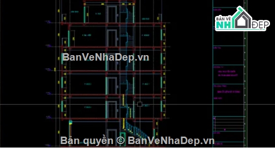 nhà phố 5 tầng,cad nhà phố 5 tầng,file cad nhà phố 5 tầng