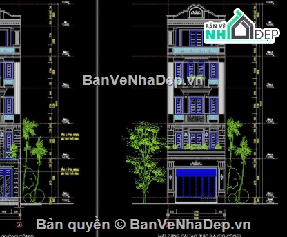 nhà phố 5 tầng,bản vẽ cad nhà phố 5 tầng,file cad nhà phố 5 tầng,cad nhà phố 5 tầng