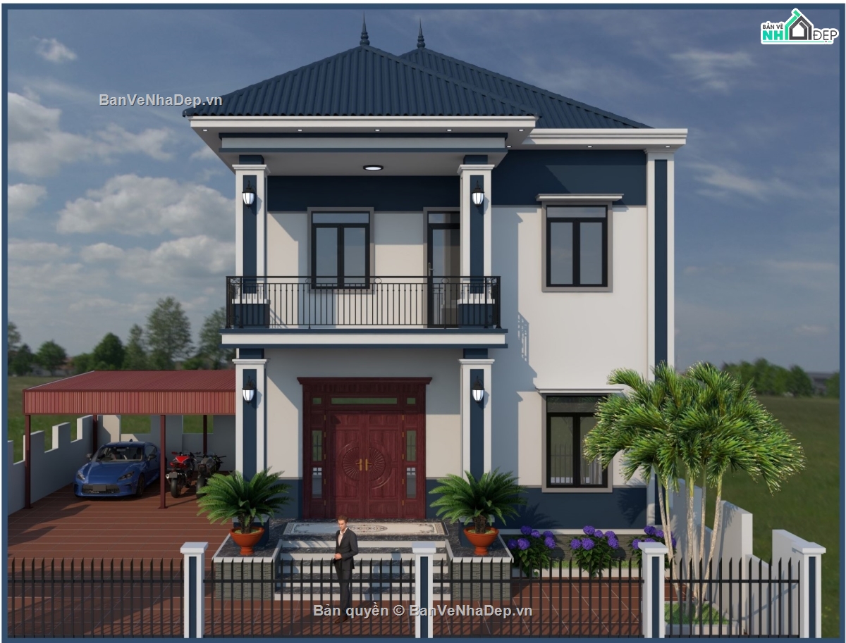2 tầng,Biệt thự 2 tầng hiện đại,Biệt thự  2 tầng,Biệt thự 2 tầng cad,hiện đại