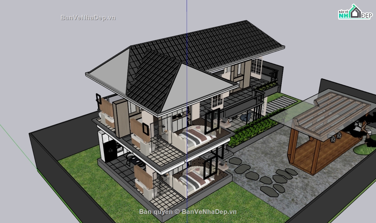 nhà chữ L hiện đại,Nhà chữ L,nhà hiện đại