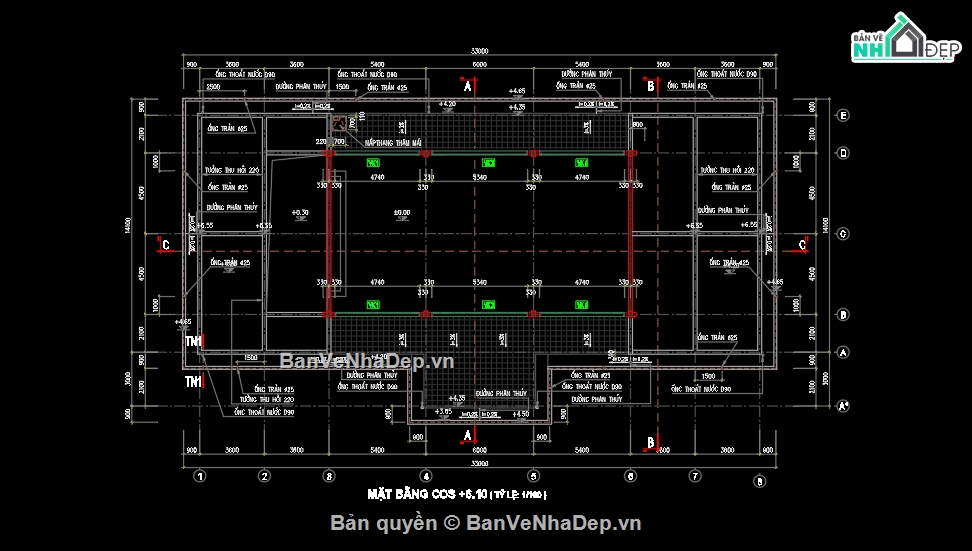 kiến trúc hội trường,dự toán,kết cấu,file cad kiến trúc