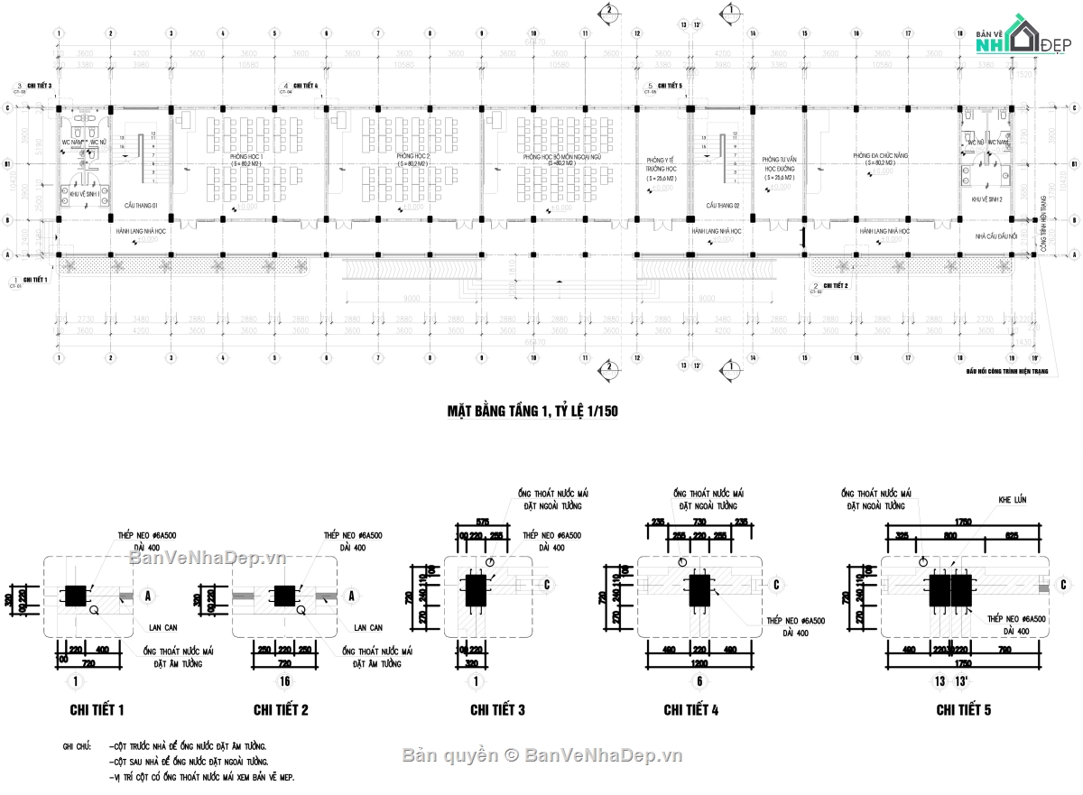 3 tầng,thiết kế lớp học,kiến trúc 3 tầng,File thiết kế,nhà lớp học 3 tầng,nhà học 3 tầng trường thcs