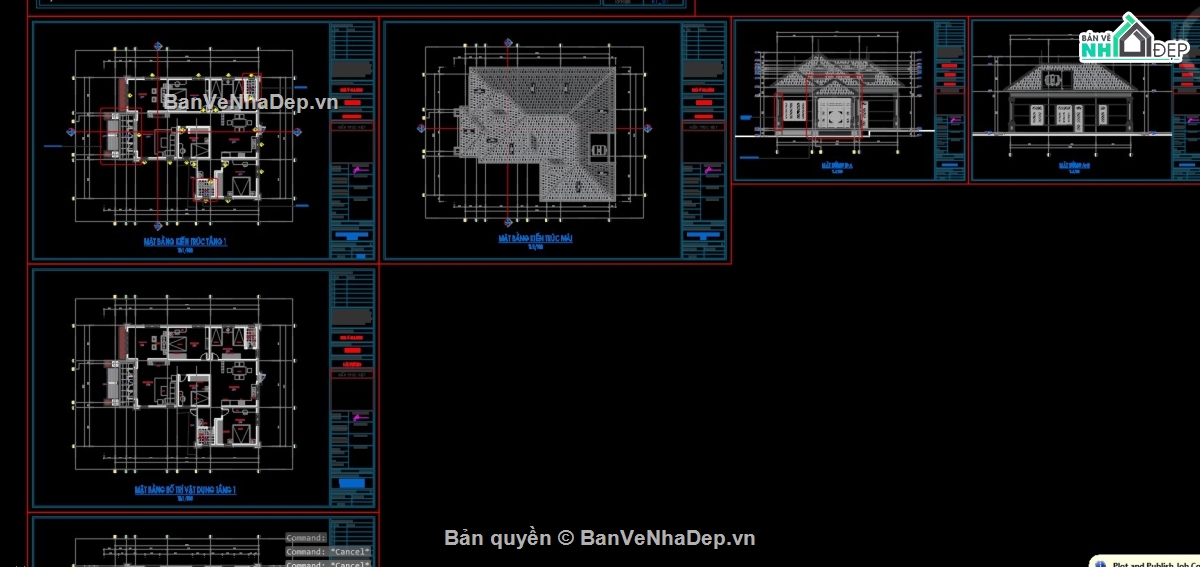 mái nhật 1 tầng,bản vẽ nhà mái nhật,bản vẽ nhà 1 tầng chữ L