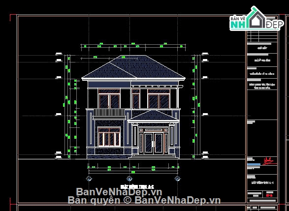 Nhà 2 tầng 4 phòng ngủ,Biệt thự 2 tầng,Bản vẽ nhà