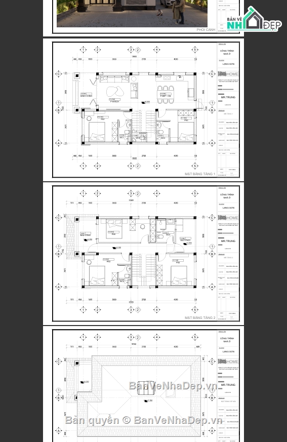 biệt thự 2 tầng,bản vẽ biệt thự 2 tầng,kiến trúc biệt thự 2 tầng