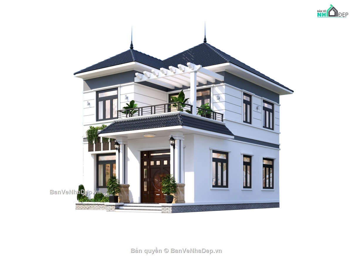 nhà 2 tầng,2 tầng mái nhật,nhà mái nhật 2 tầng