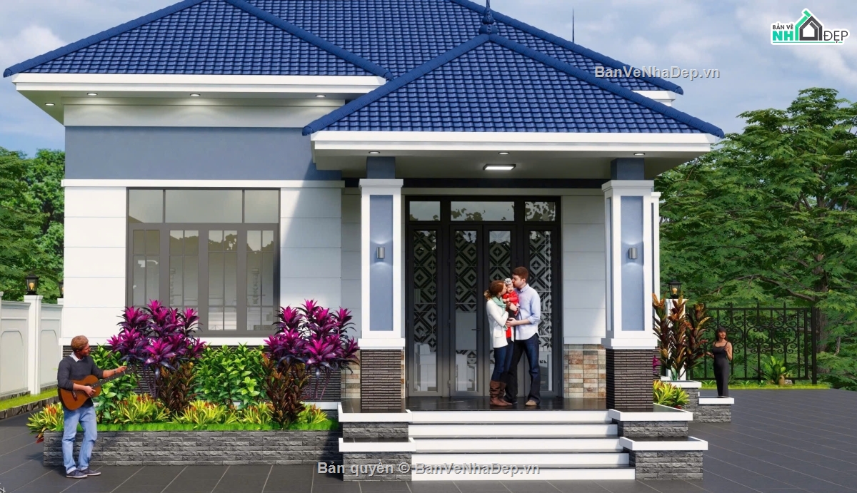 Nhà Mái Nhật,Nhà mái nhật 8x18,nhà mái nhật 9x18,nhà mái nhật hiện đại,nhà vườn mái nhật,nhà cấp 4 mái nhật