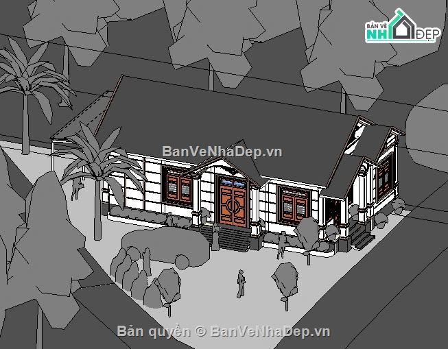 mái thái 1 tầng,mái thái,nhà vườn đẹp,nhà 8x15m đẹp,nhà mái thái 8x15m,mái thái đẹp