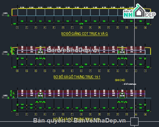 Kiến trúc xưởng may,kết cấu xưởng may,kết cấu xưởng may full,xưởng may file cad