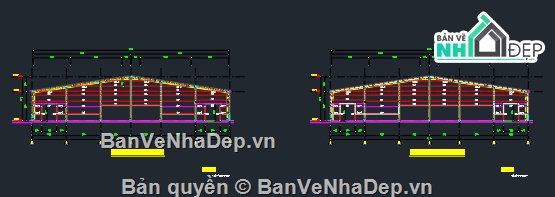 Kiến trúc xưởng may,kết cấu xưởng may,kết cấu xưởng may full,xưởng may file cad