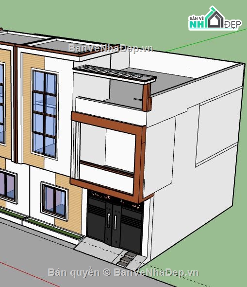 Nhà phố 2 tầng,model su nhà phố 2 tầng,nhà phố 2 tầng sketchup,sketchup nhà phố 2 tầng,nhà phố 2 tầng file su