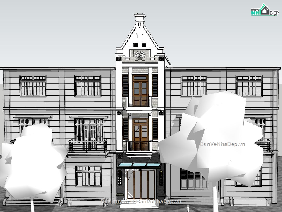 Nhà phố 3 tầng,Model su nhà phố 3 tầng,file su nhà phố 3 tầng,sketchup nhà phố 3 tầng,nhà phố 3 tầng file su