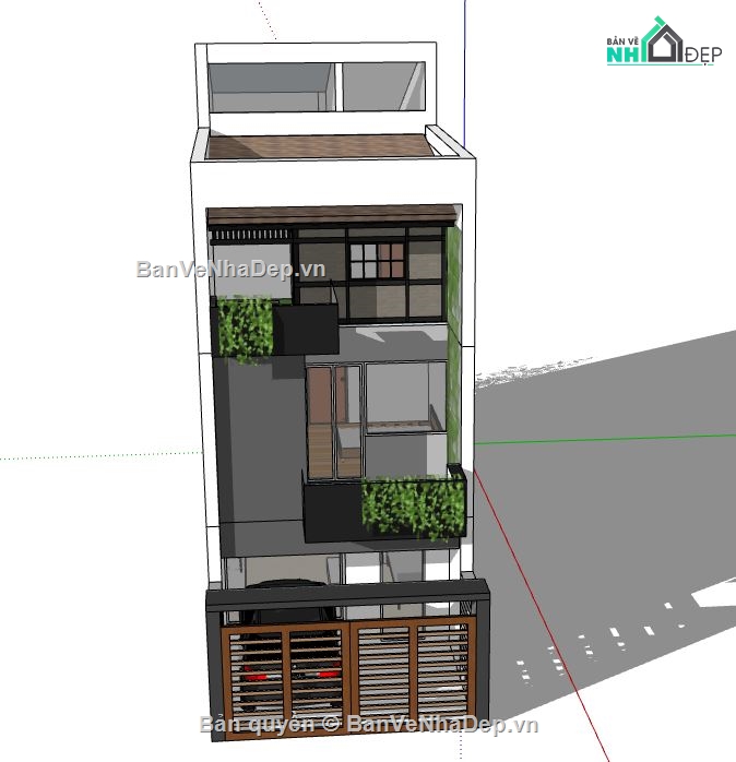 Nhà phố 3 tầng,file su nhà phố 3 tầng,model su nhà phố 3 tầng,nhà phố 3 tầng file su