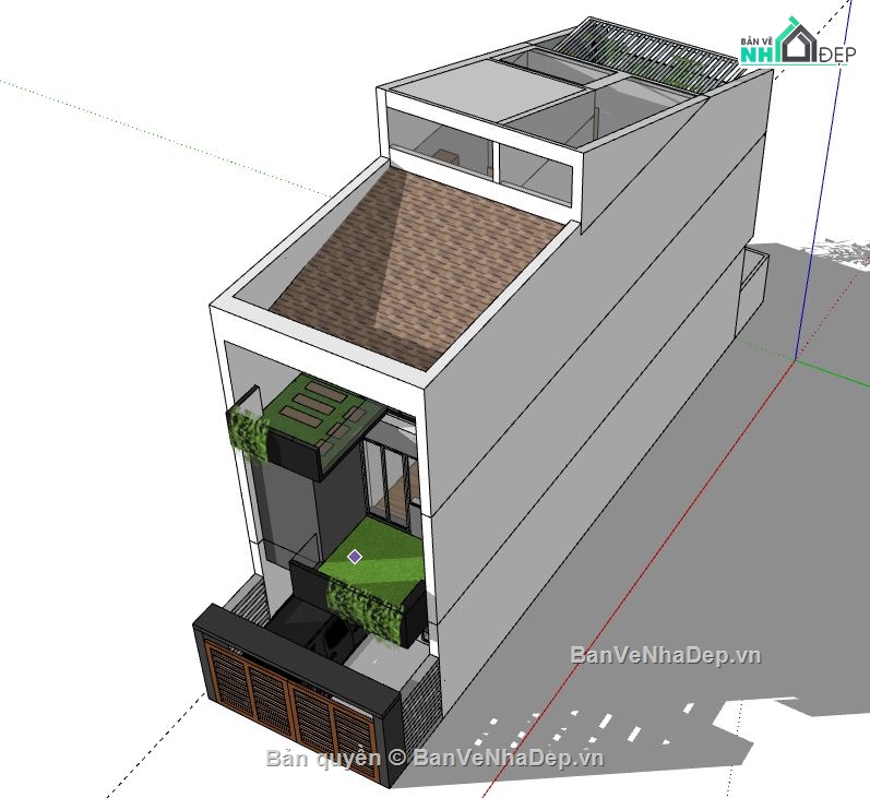 Nhà phố 3 tầng,file su nhà phố 3 tầng,model su nhà phố 3 tầng,nhà phố 3 tầng file su