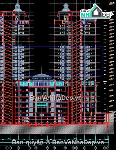 Cao ốc văn phòng,file cad nhà cao tầng,cao ốc