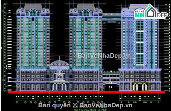 Cao ốc văn phòng,file cad nhà cao tầng,cao ốc