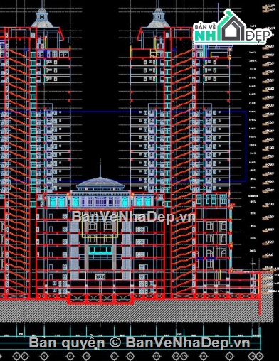 Cao ốc văn phòng,file cad nhà cao tầng,cao ốc