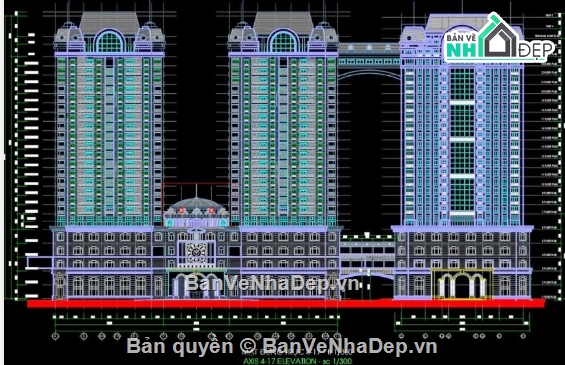Cao ốc văn phòng,file cad nhà cao tầng,cao ốc