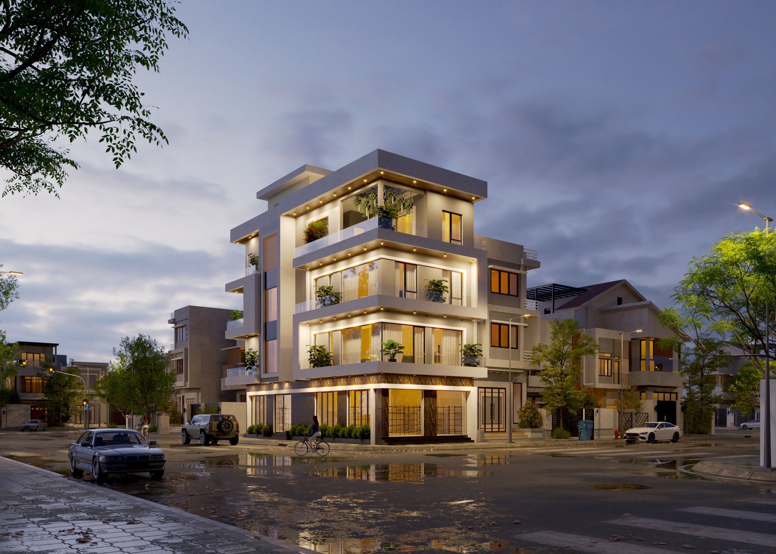 Nhà liên kế,7x18m,Nhà đẹp,Kiến trúc hiện đại đẹp