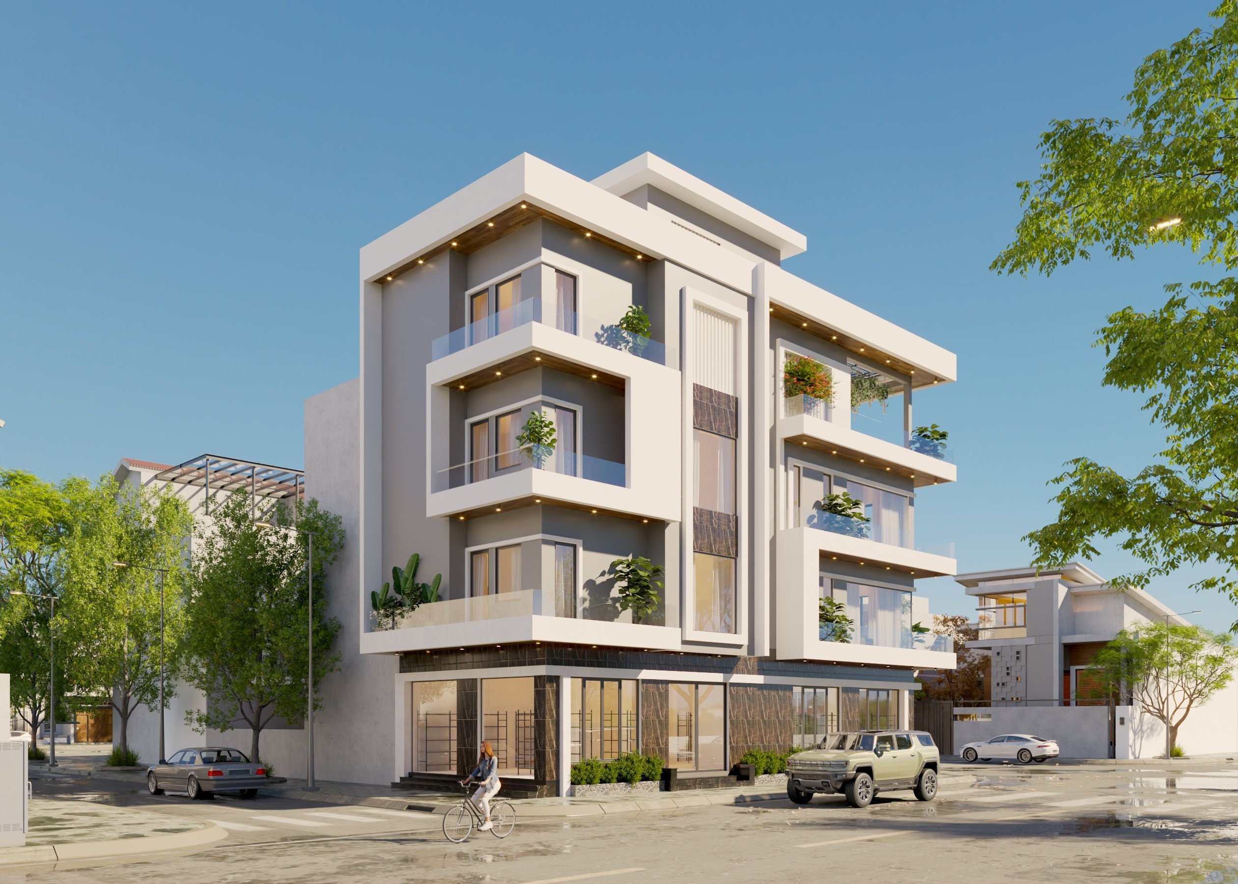 Nhà liên kế,7x18m,Nhà đẹp,Kiến trúc hiện đại đẹp