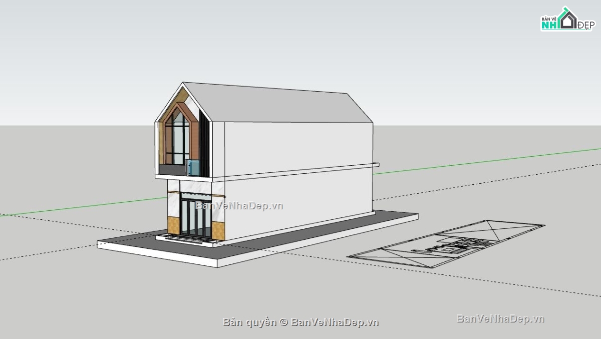 Nhà 2 tầng,file su nhà 2 tầng,phối cảnh nhà phố 2 tầng,mẫu nhà phố đẹp