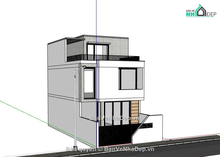 Nhà phố 2 tầng,model su nhà phố 2 tầng,file su nhà phố 2 tầng