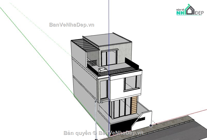 Nhà phố 2 tầng,model su nhà phố 2 tầng,file su nhà phố 2 tầng