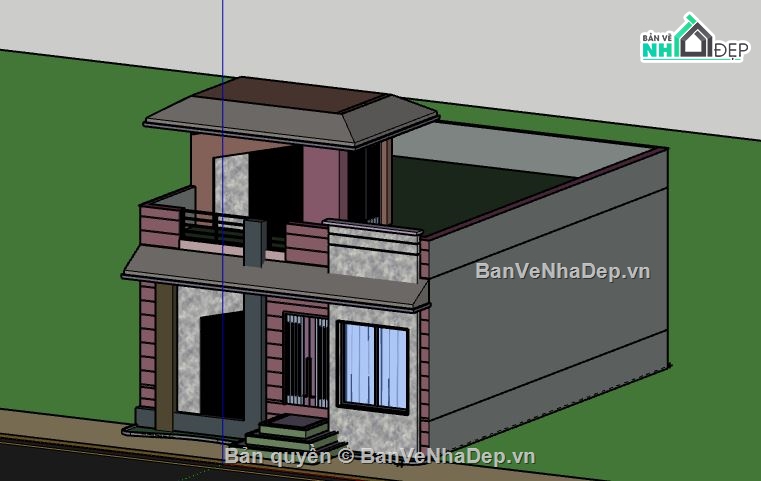 Nhà phố 2 tầng,model su nhà phố 2 tầng,file su nhà phố 2 tầng