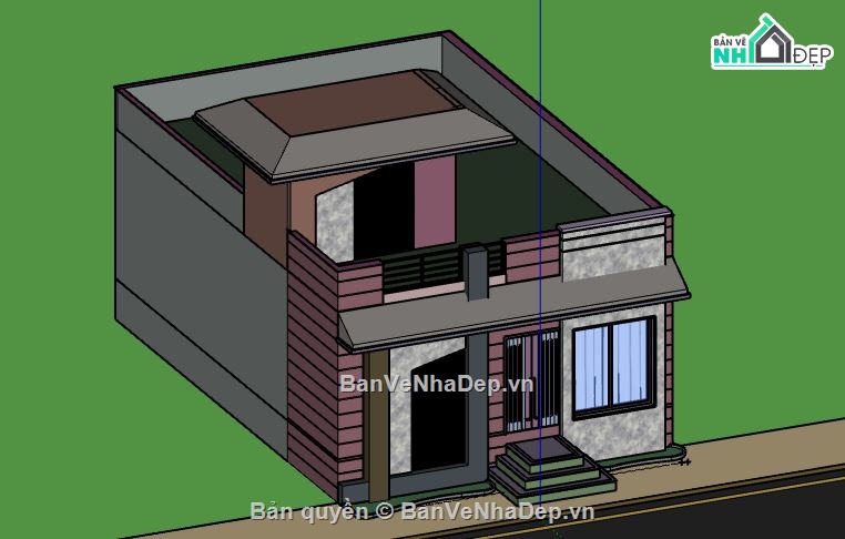 Nhà phố 2 tầng,model su nhà phố 2 tầng,file su nhà phố 2 tầng