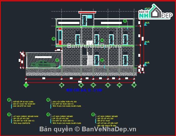 Bản vẽ nhà ống đẹp,Bản vẽ nhà phố đẹp,Bản vẽ nhà góc phố