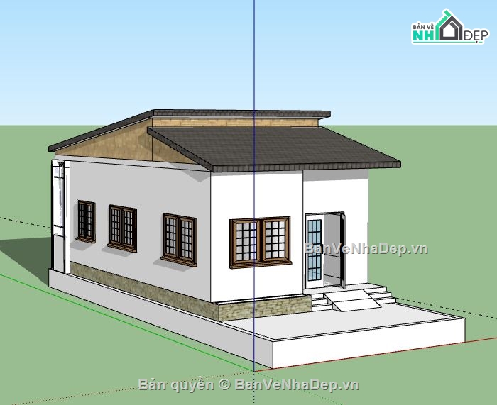 Nhà phố 1 tầng,model su nhà phố 1 tầng,file su nhà phố 1 tầng