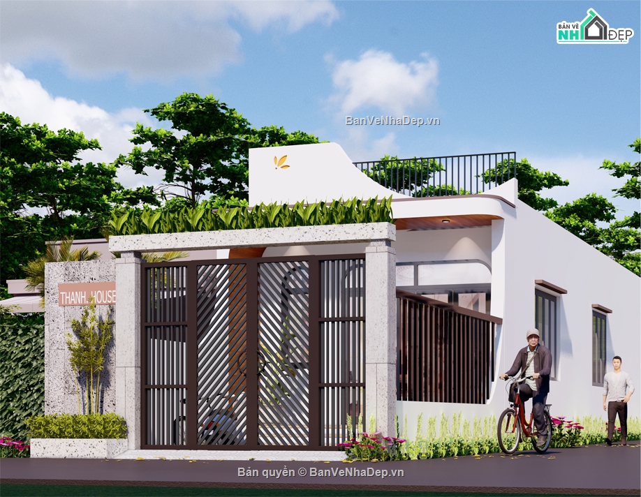 bản vẽ nhà phố 1 tầng,kiến trúc nhà phố,mẫu nhà phố hiện đại