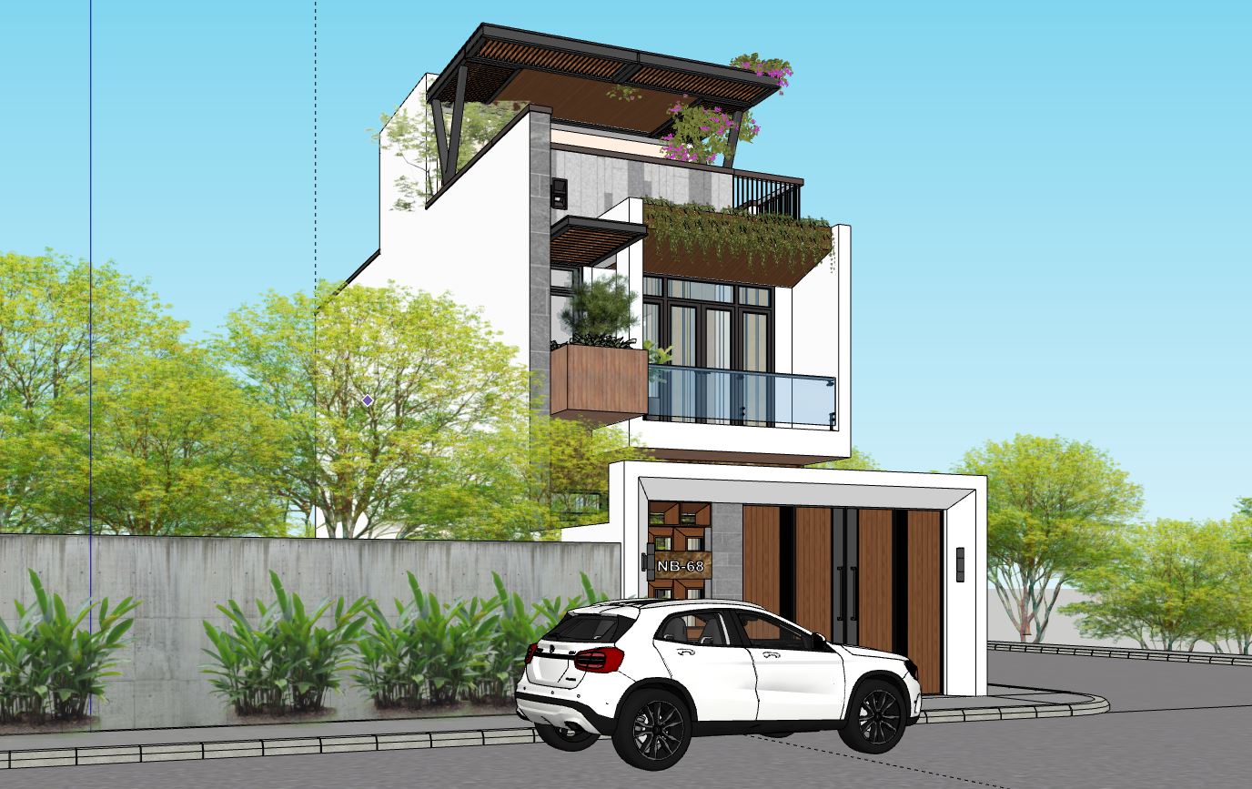 nhà phố 2 tầng 1 tum,thiết kế nhà 6x20m,nhà phố mặt tiền 6m