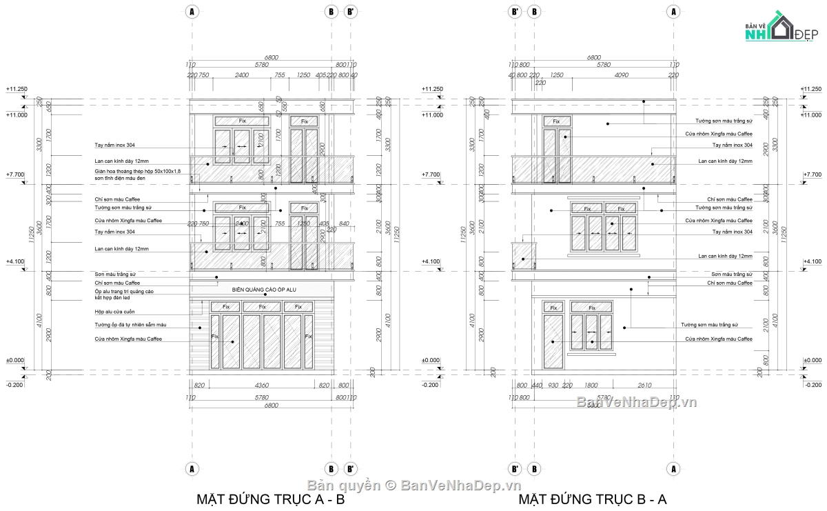 File cad,Nhà phố,Nhà 2 tầng,kiến trúc 3 tầng,3D,điện